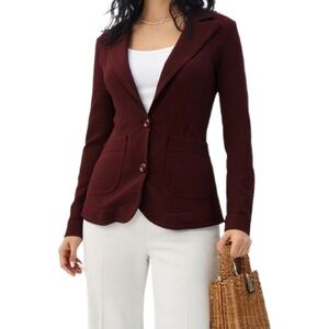 Femme de Carriere Fitted Vintage Blazer in Burgundy Size XS